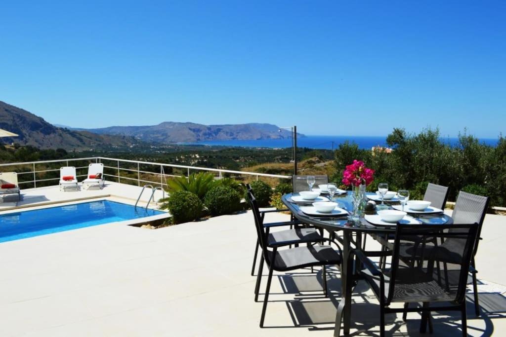 Villa Vuna - Private Pool -Sea View Chania  ภายนอก รูปภาพ